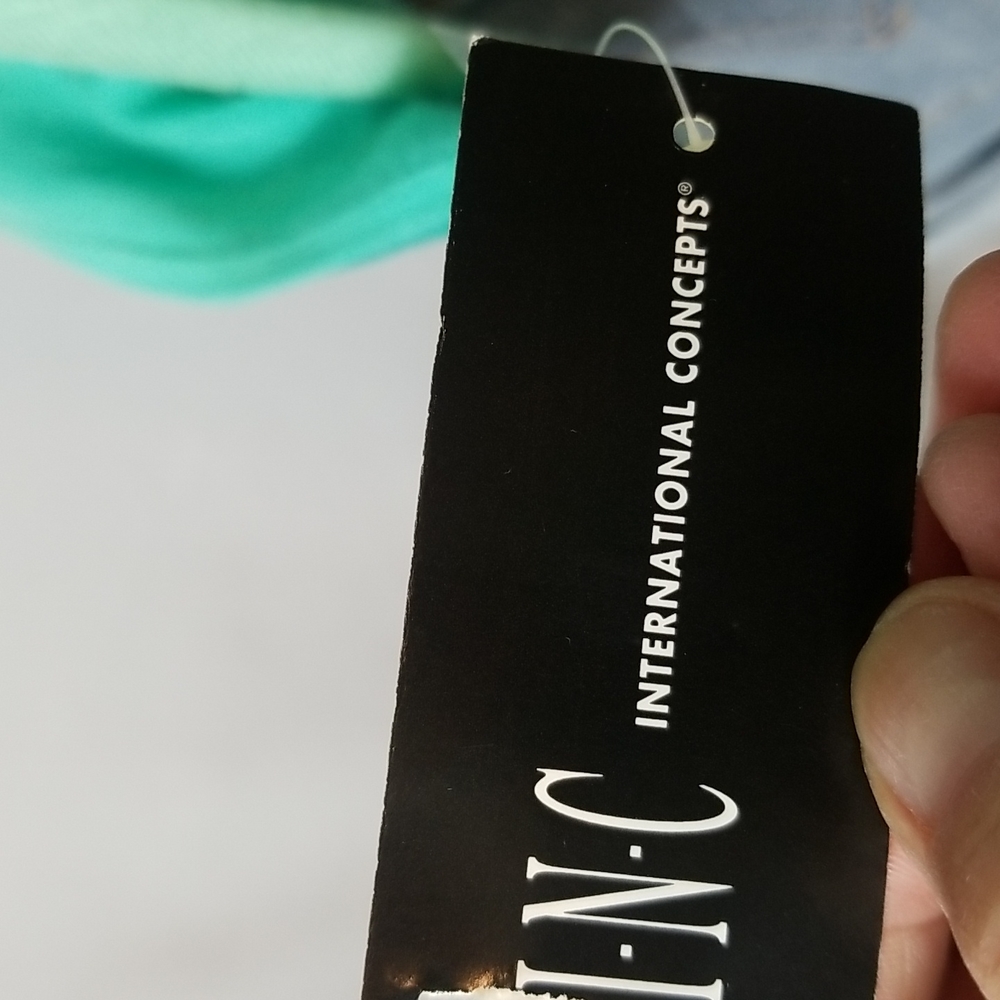 INC INTERNATIONAL CONCEPTS GREEN DIP DYE OPEN DOLMAN SLEEVES TOP. - Picture 9 of 10